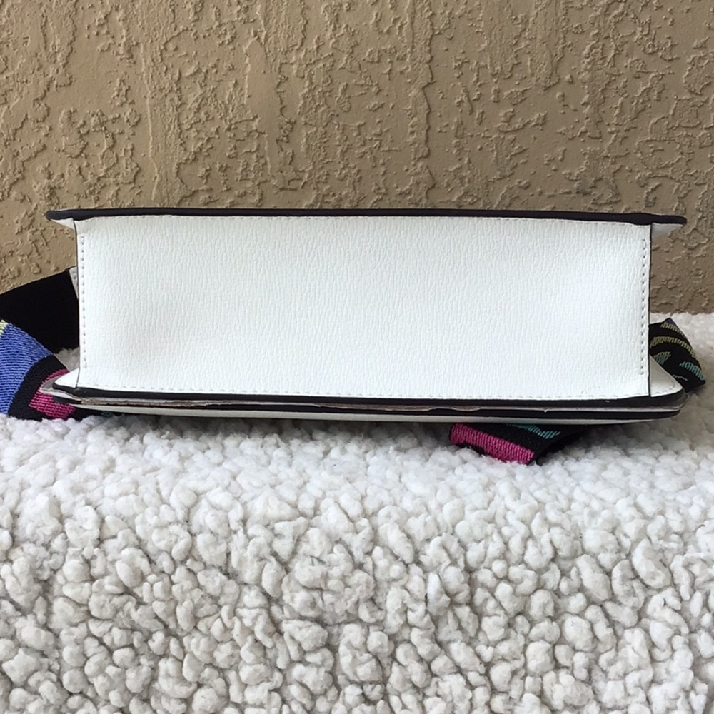 Karl Lagerfeld White Crossbody Bag with Multicolor Strap - Picture 3 of 10